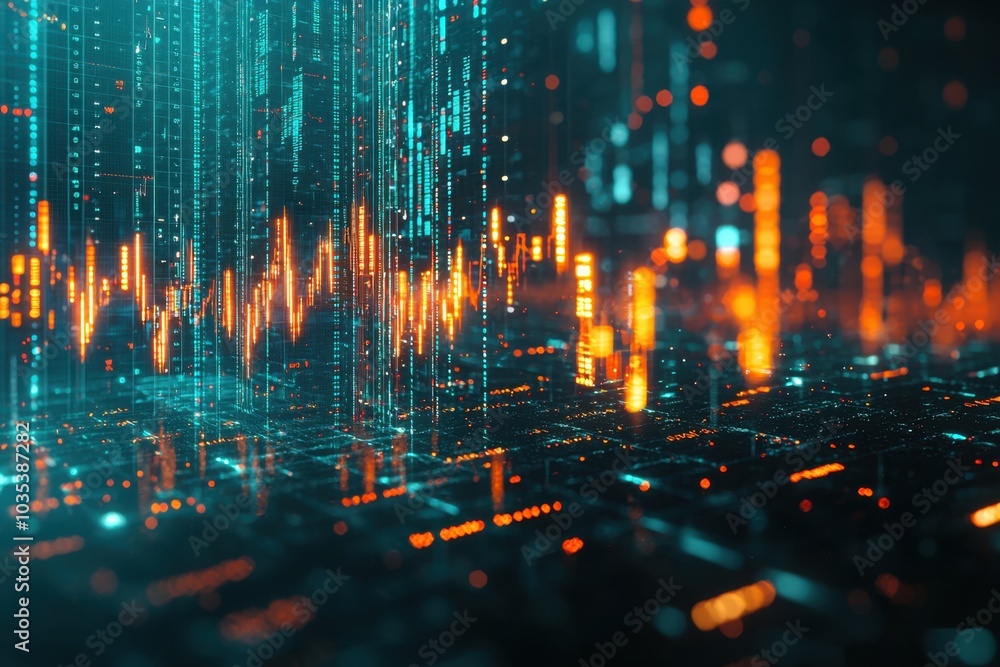 Fototapeta premium Ai-driven financial forecasting harnessing high-tech data analysis for strategic insights