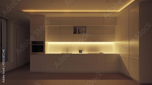 Wallpaper Mural Minimalist kitchen space, soft lighting Torontodigital.ca