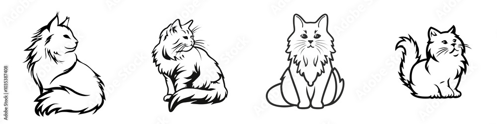 Obraz premium Illustration of a wolf and a dog on a white isolated background, showcasing the beauty of both species.