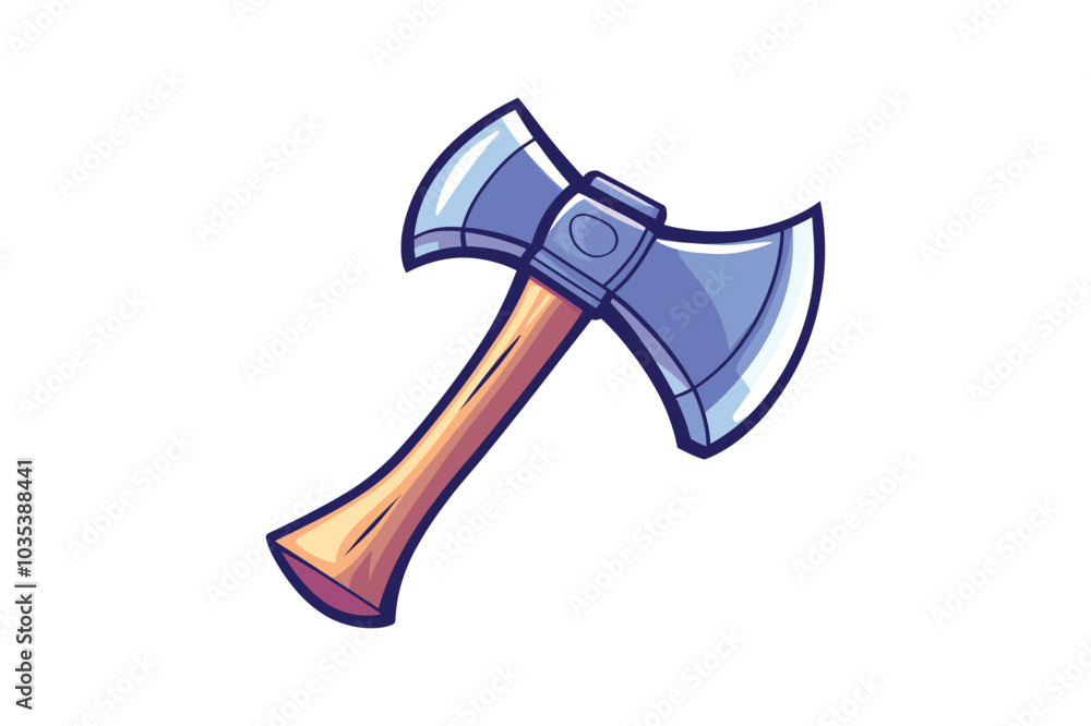 Hand-drawn axe cartoon vector icon concept Isolated Flat Vector Illustration clipart on a white background Hand-drawn axe cartoon vector icon concept Isolated Flat Vector Illustration clipart on a white background