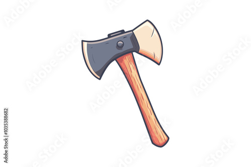 Hand-drawn axe cartoon vector icon concept Isolated Flat Vector Illustration clipart on a white background
