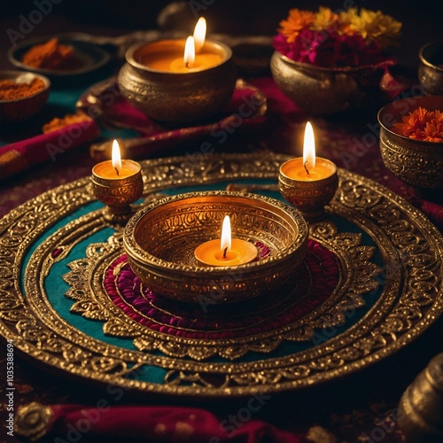 Floating lanterns on water create a stunning and magical Diwali night reflection