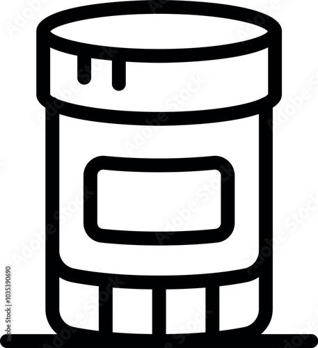 Line icon of a cosmetic cream jar with a blank label, ready for your branding and design needs