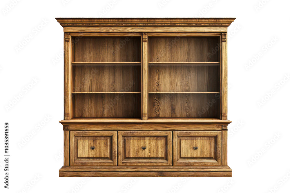 Elegant Hutch Cabinet with Glass Doors for Displaying Fine China and Decorative Items with Isolated on Transparent Background Elegant Hutch Cabinet with Glass Doors for Displaying Fine China and Decorative Items with Isolated on Transparent Background