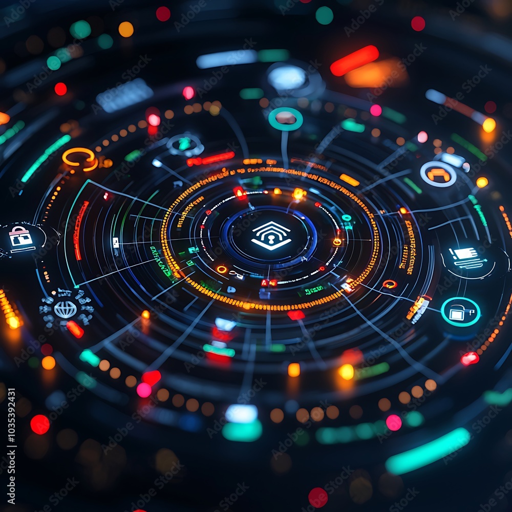 This image showcases a vibrant digital interface with glowing elements and intricate designs, representing advanced technology and data visualization concepts in a futuristic style. This image showcases a vibrant digital interface with glowing elements and intricate designs, representing advanced technology and data visualization concepts in a futuristic style.