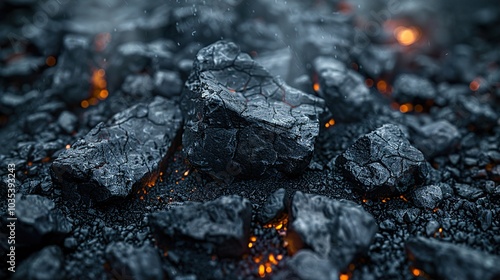 Close Up of Burning Coal: A Glimpse into the Heart of Nature's Power