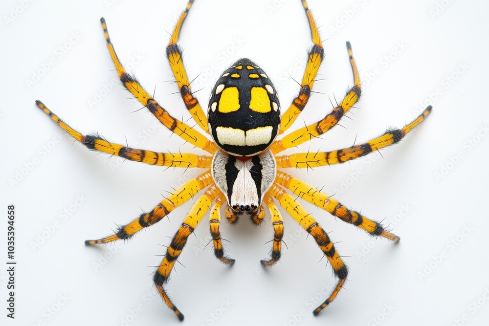 Aggressive Tiger Spider in Hunting Stance Close-up Aggressive Tiger Spider in Hunting Stance Close-up