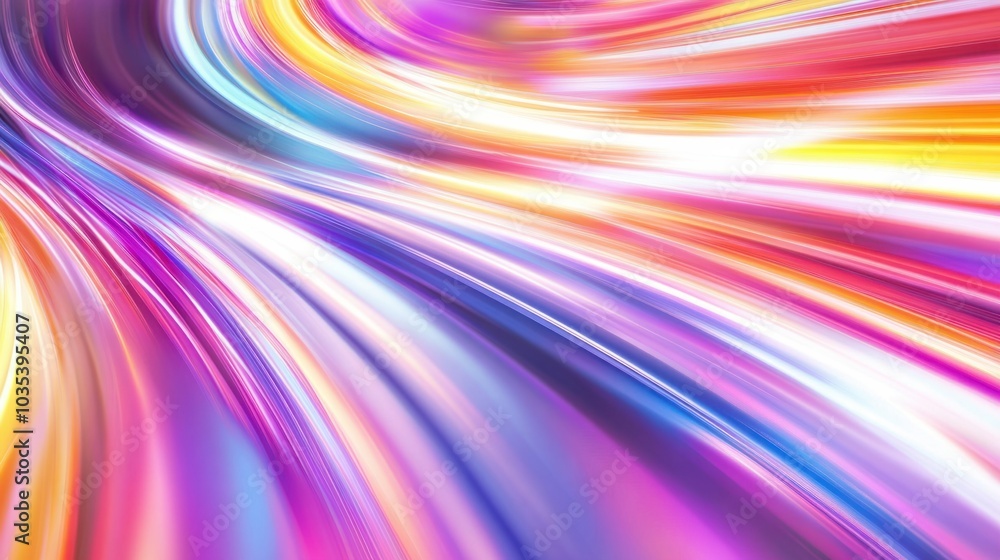 Abstract rainbow light trails, twisting and flowing seamlessly on a white background, bright and vibrant Abstract rainbow light trails, twisting and flowing seamlessly on a white background, bright and vibrant