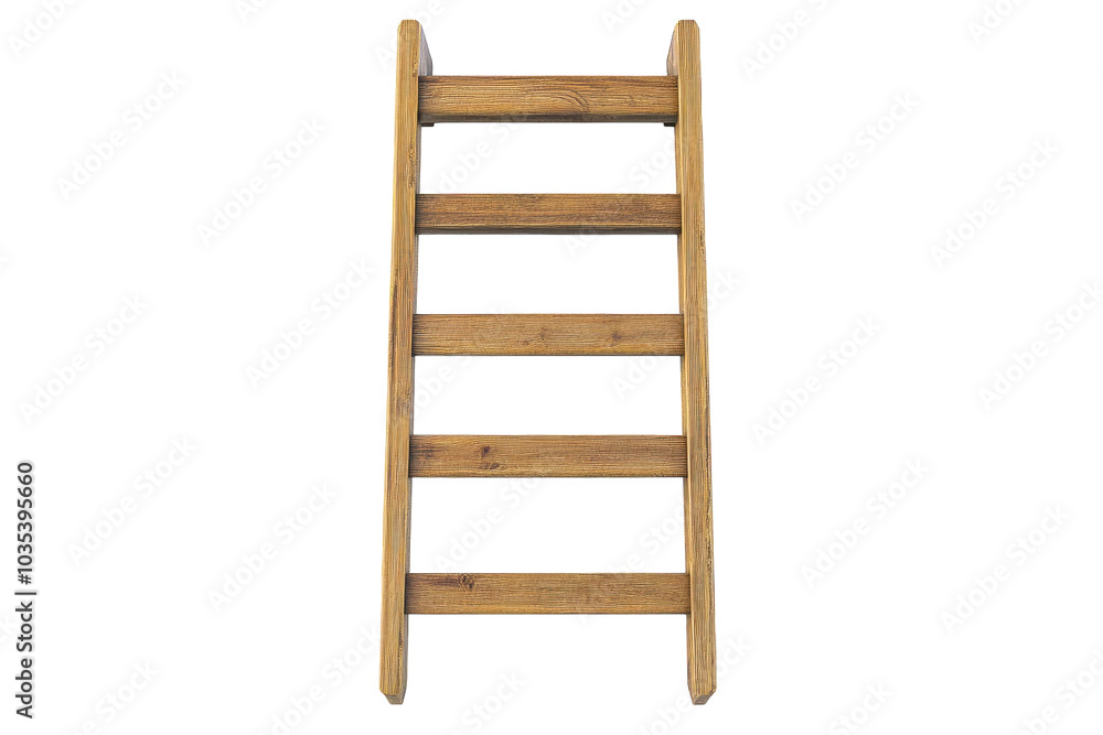 Classic Wooden Library Ladder for Easy Access to High Shelves with Isolated on Transparent Background Classic Wooden Library Ladder for Easy Access to High Shelves with Isolated on Transparent Background