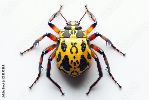 Vibrant Spiny Orb Weaver in Defensive Stance