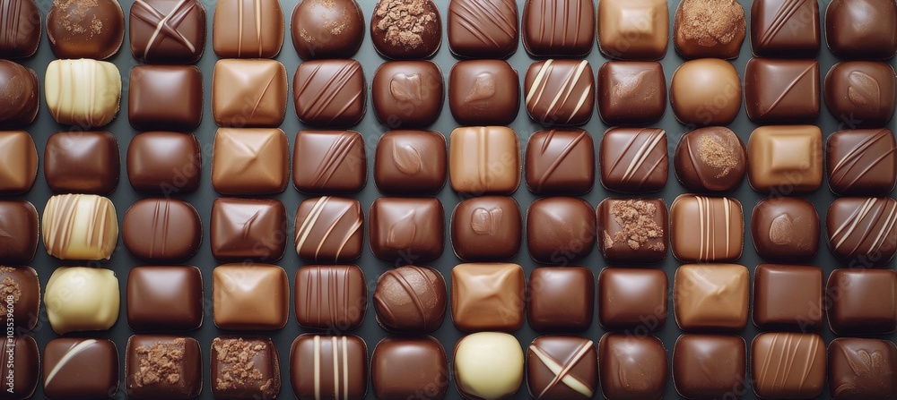 Assortment of Dark, Milk and White Chocolate Candies. Background of Delicious Chocolate Truffles Assortment of Dark, Milk and White Chocolate Candies. Background of Delicious Chocolate Truffles