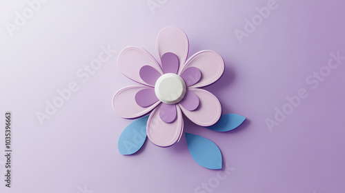 Cutter Flower logo 3d vector papercut