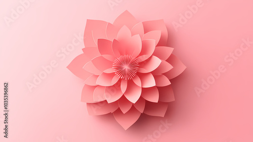 Cutter Flower logo 3d vector papercut