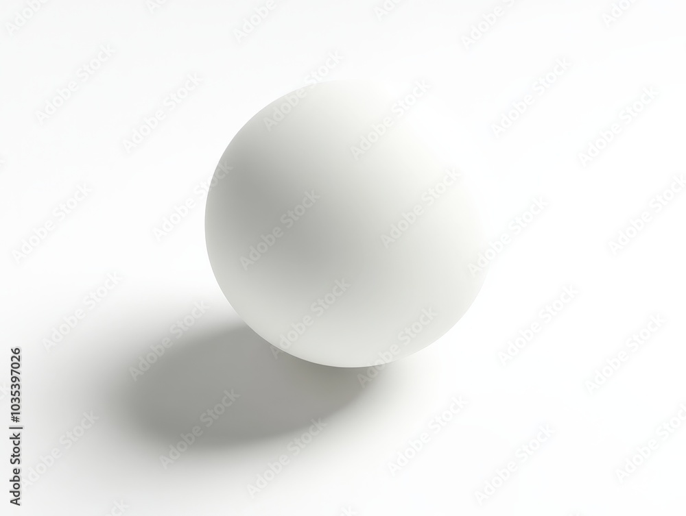 Three-Dimensional Ping Pong Ball Render on White Background: Close-up Sport Game Concept Three-Dimensional Ping Pong Ball Render on White Background: Close-up Sport Game Concept