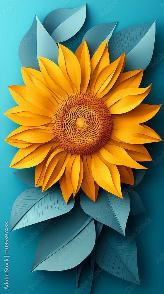 Obraz premium Cutter Flower logo 3d vector papercut