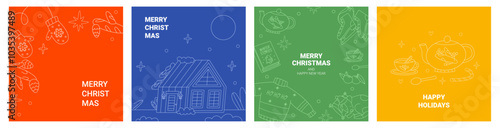 Happy Christmas banner set