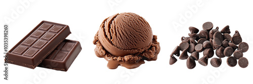 Wallpaper Mural Chocolate bar  ice cream scoop  and chocolate chips transparent background Torontodigital.ca