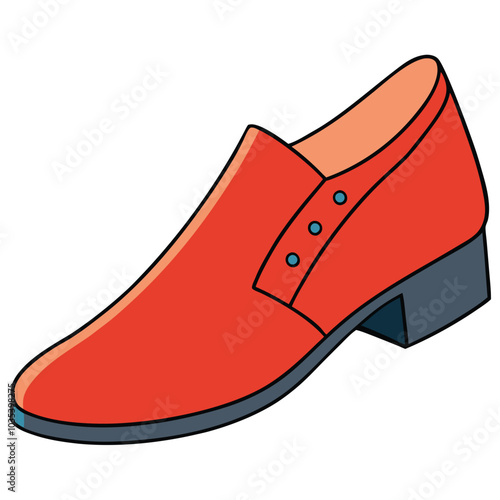 Vector cartoon illustration of brown leather men's dress shoes isolated against white background