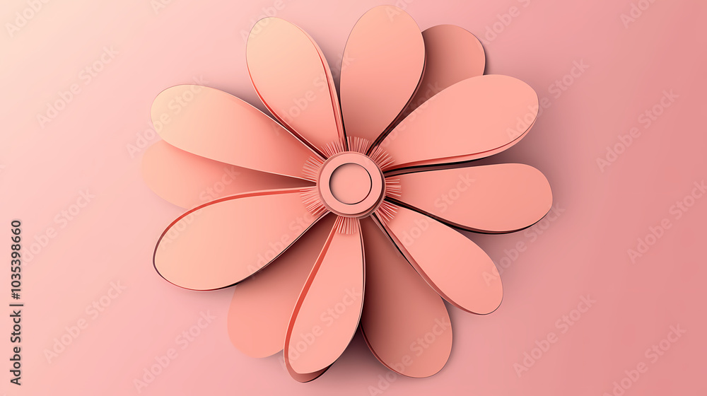 Fototapeta premium Cutter Flower logo 3d vector papercut