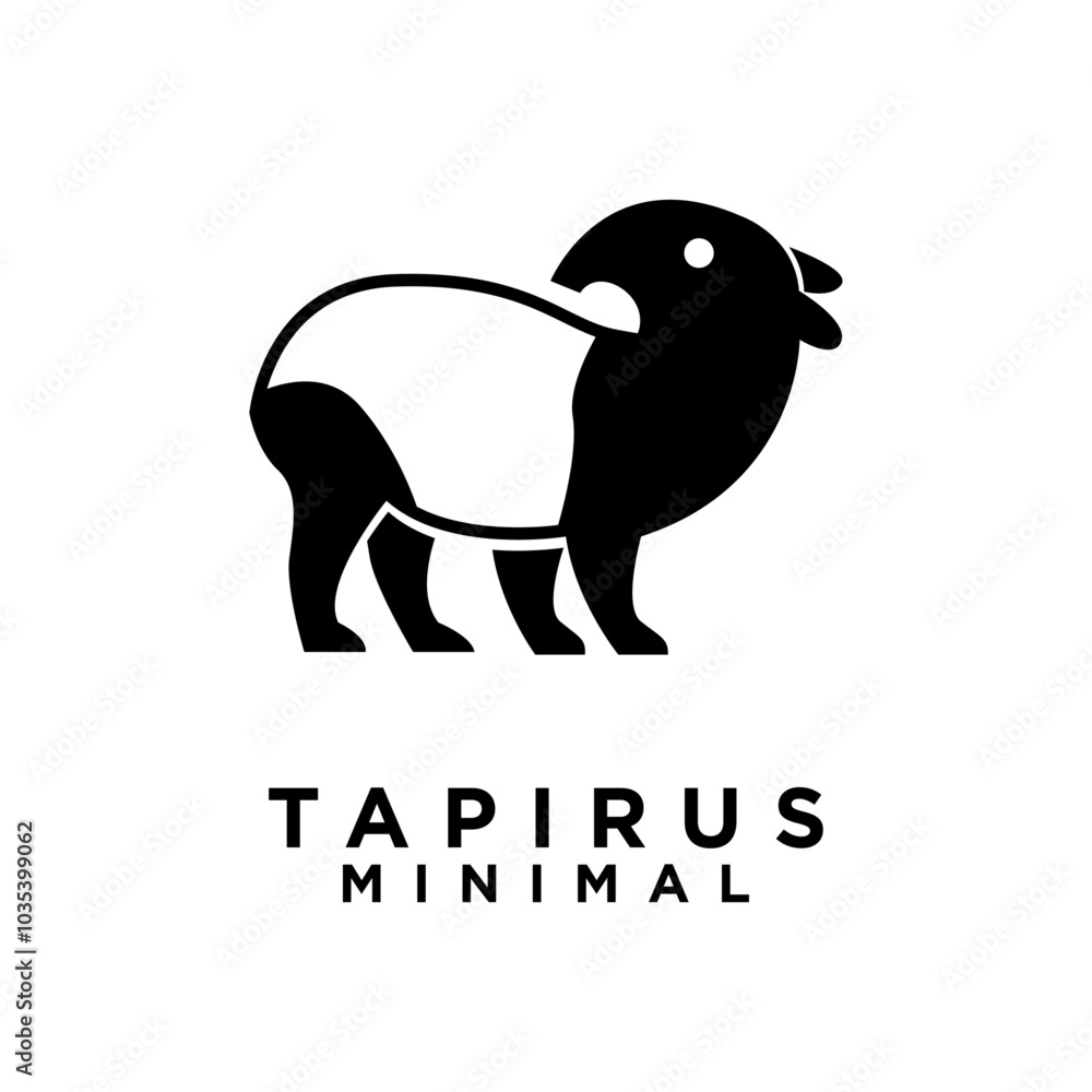 Tapirus line black logo icon design illustration Tapirus line black logo icon design illustration