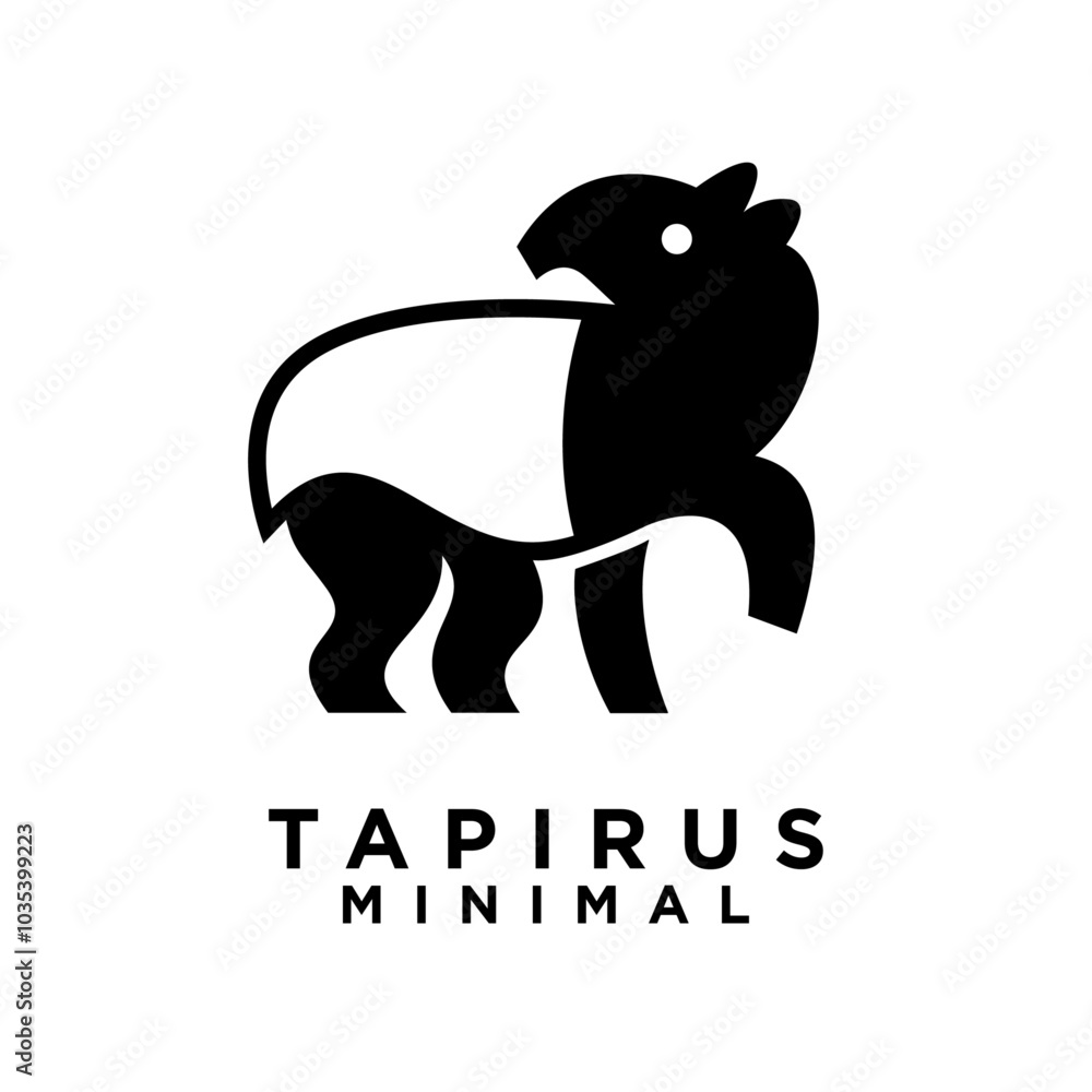 Tapirus line black logo icon design illustration Tapirus line black logo icon design illustration