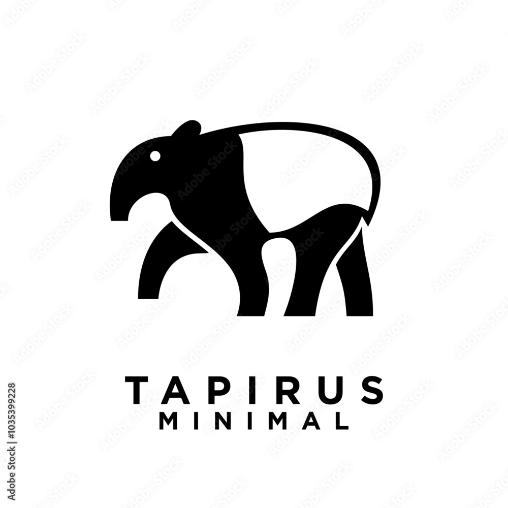 Tapirus line black logo icon design illustration Tapirus line black logo icon design illustration