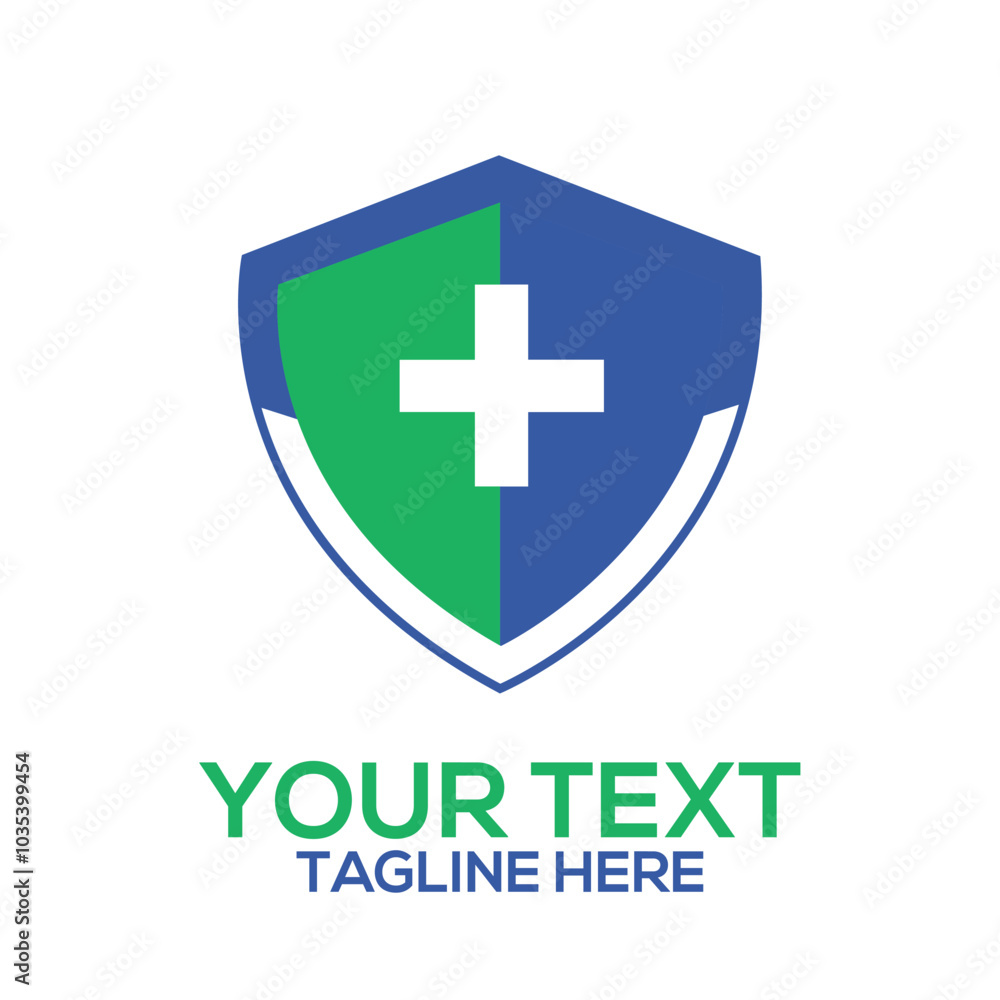 Fototapeta premium medical cross logo with shield