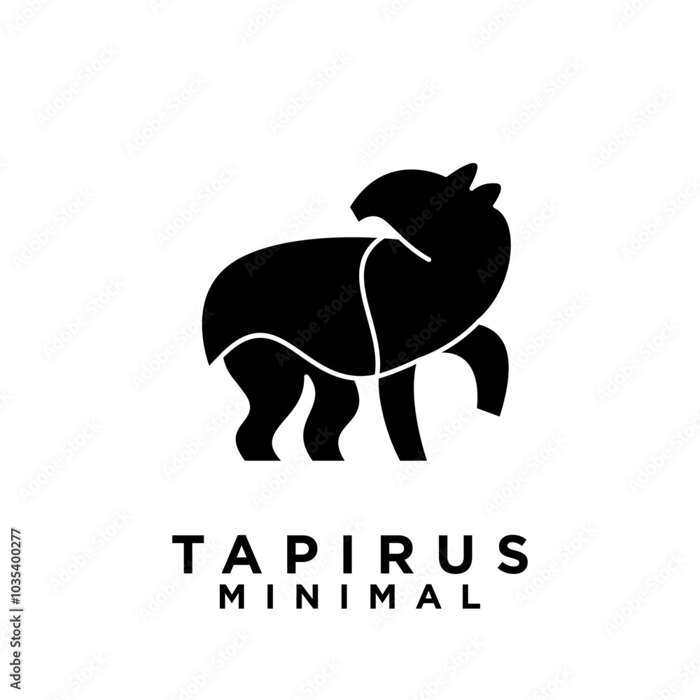 Tapirus line black logo icon design illustration Tapirus line black logo icon design illustration