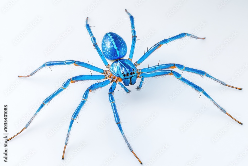 Linothele Fallax Spider with Shimmering Metallic Abdomen Linothele Fallax Spider with Shimmering Metallic Abdomen