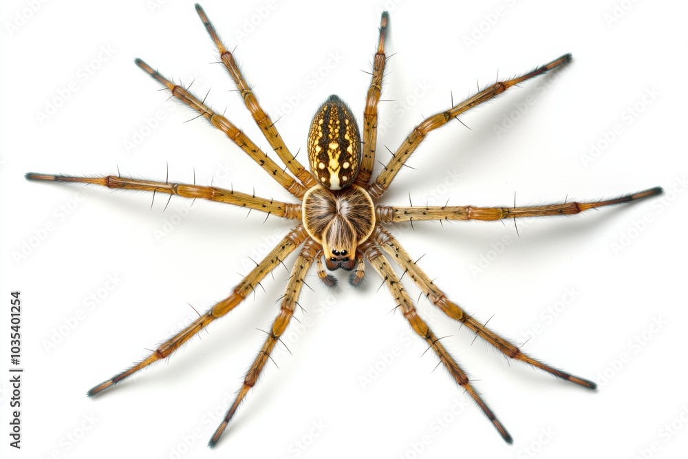 Elongated Spider with Ladder-Web Pattern in Precision Posture Elongated Spider with Ladder-Web Pattern in Precision Posture