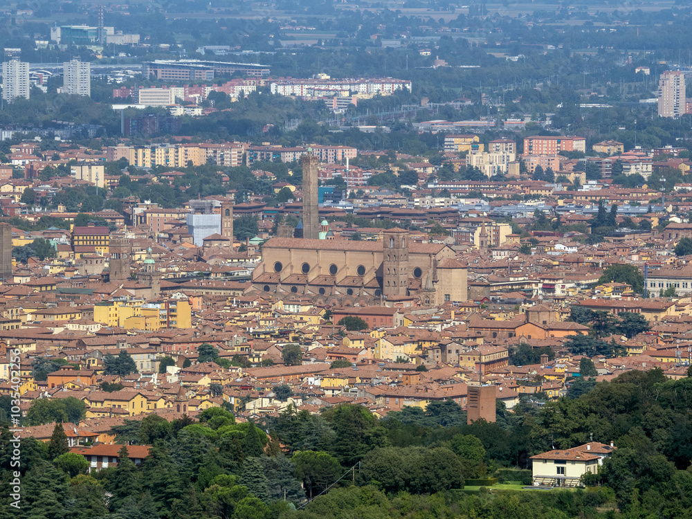 Bologna overview from the top of the Sanctuary of the Madonna of San Luca, Italy Bologna overview from the top of the Sanctuary of the Madonna of San Luca, Italy