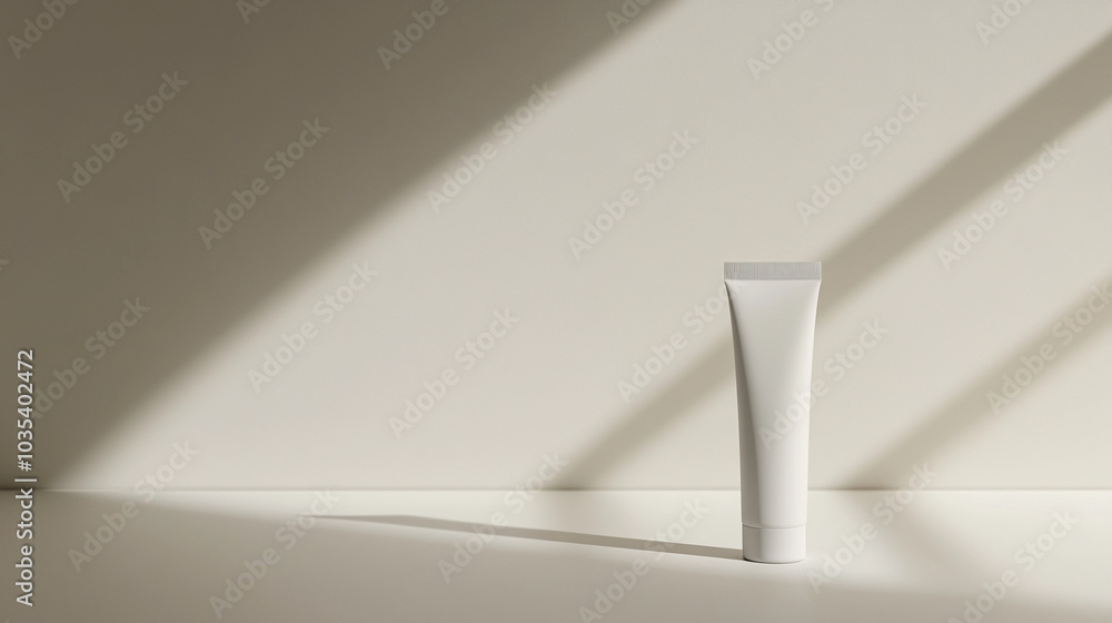 White tube of cream mockup against minimalistic background cosmetic tube mockup White tube of cream mockup against minimalistic background cosmetic tube mockup