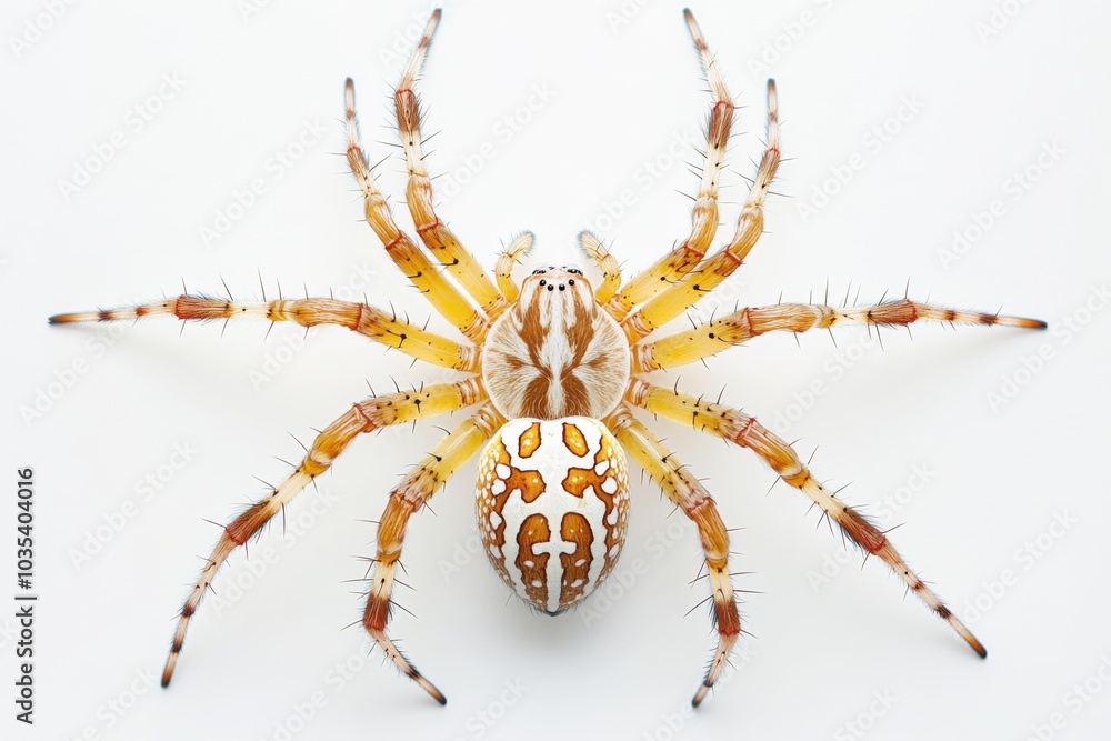 White Cross Garden Spider in Perfect Orb Weaver Pose White Cross Garden Spider in Perfect Orb Weaver Pose