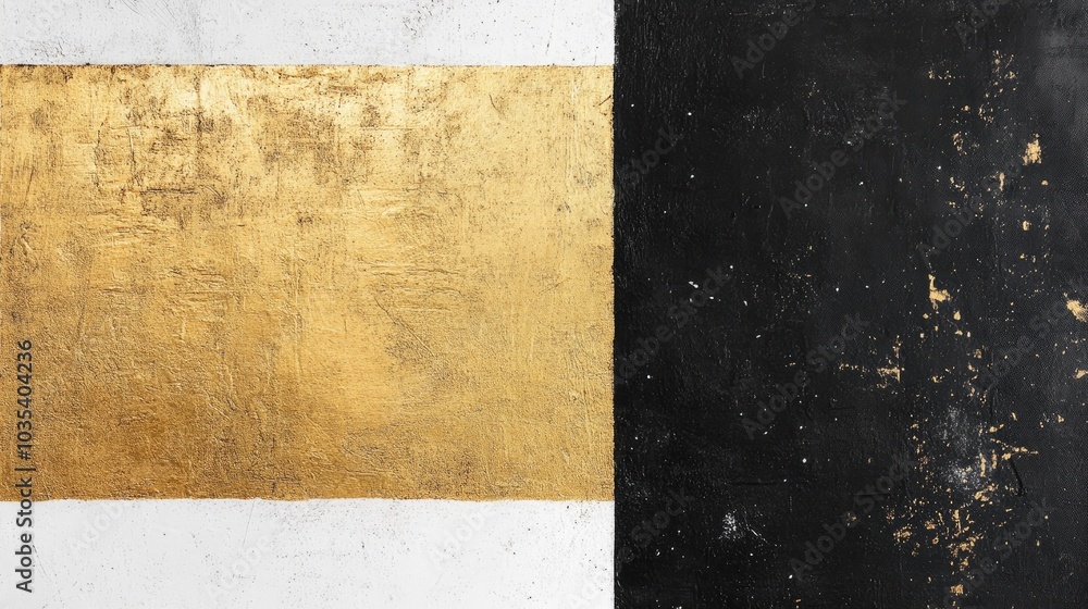 A minimalist black-and-white canvas with a subtle metallic gold overlay, perfect for adding understated elegance to any space