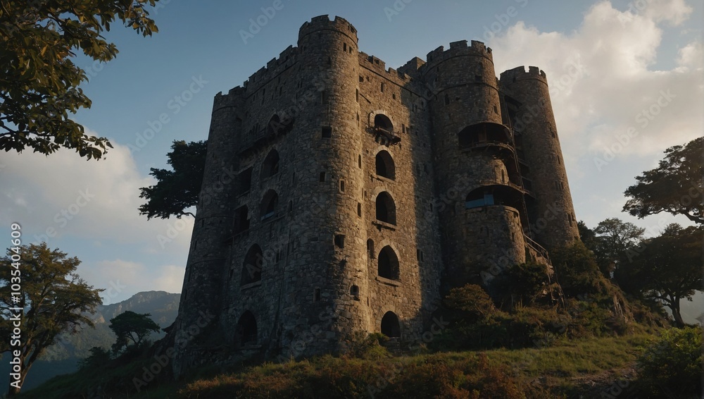 A picturesque archer tower creates a magical atmosphere for all A picturesque archer tower creates a magical atmosphere for all