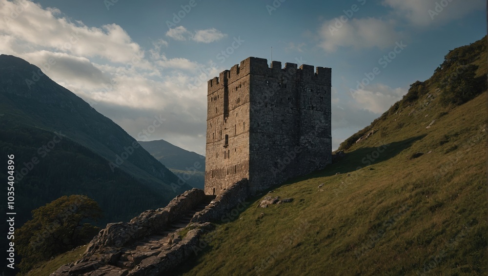 A beautiful archer tower during a bright summer day A beautiful archer tower during a bright summer day