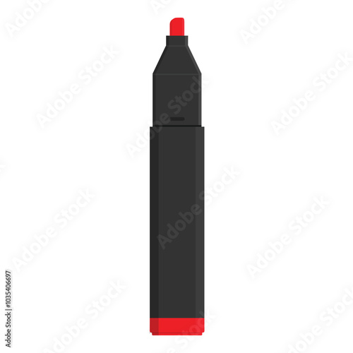 Red marker pen isolated on white background