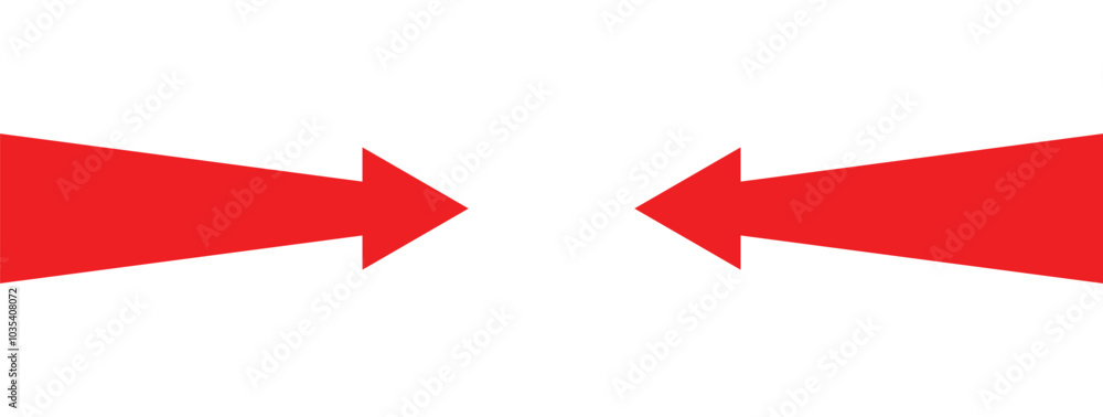 Two arrow point to center. Business entrepreneur target success. Investment value economy growth concept. Two arrow point to center. Business entrepreneur target success. Investment value economy growth concept.