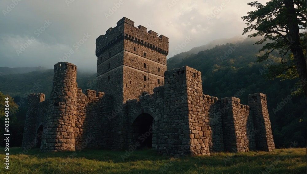 A breathtaking archer tower during the harvest festival creates a joyful atmosphere A breathtaking archer tower during the harvest festival creates a joyful atmosphere
