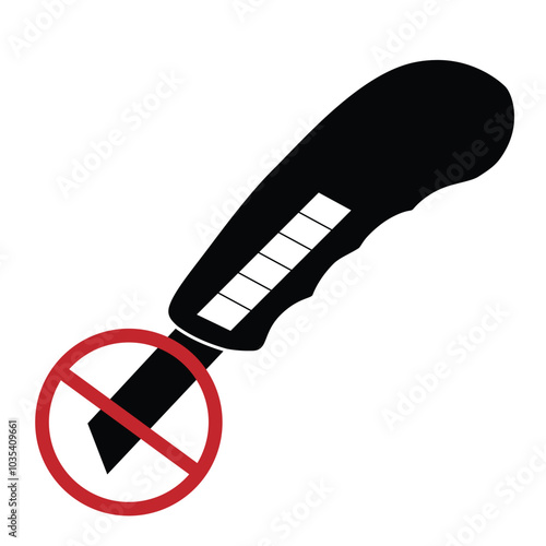 No cutter or no sharp symbol prohibiton sign