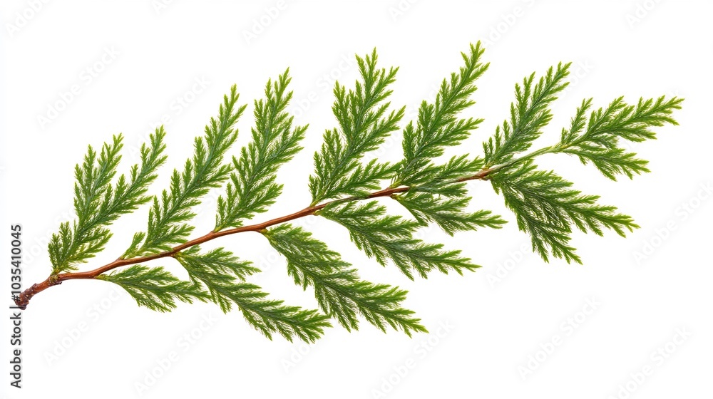 Branch of a Green Evergreen Tree Branch of a Green Evergreen Tree