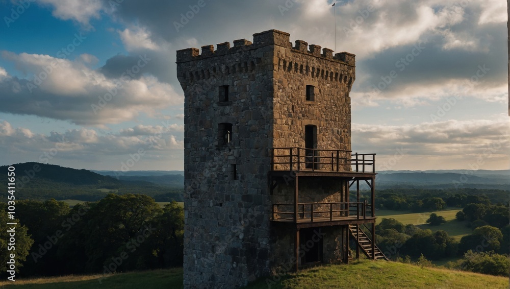 A captivating archer tower surrounded by wildflowers is a sight to behold for all A captivating archer tower surrounded by wildflowers is a sight to behold for all