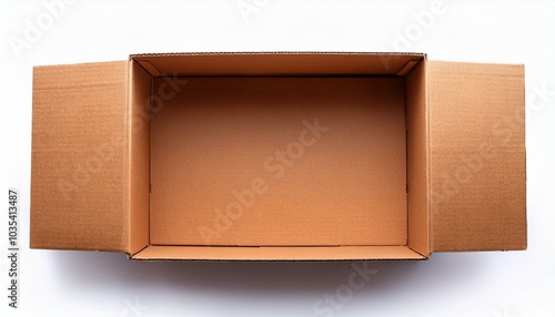 an empty cardboard box view from above