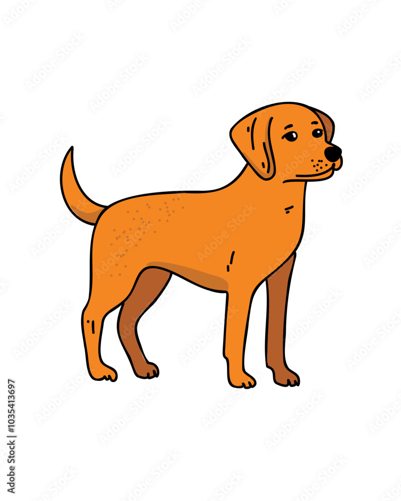 Red dog in cartoon style, vector illustration Red dog in cartoon style, vector illustration