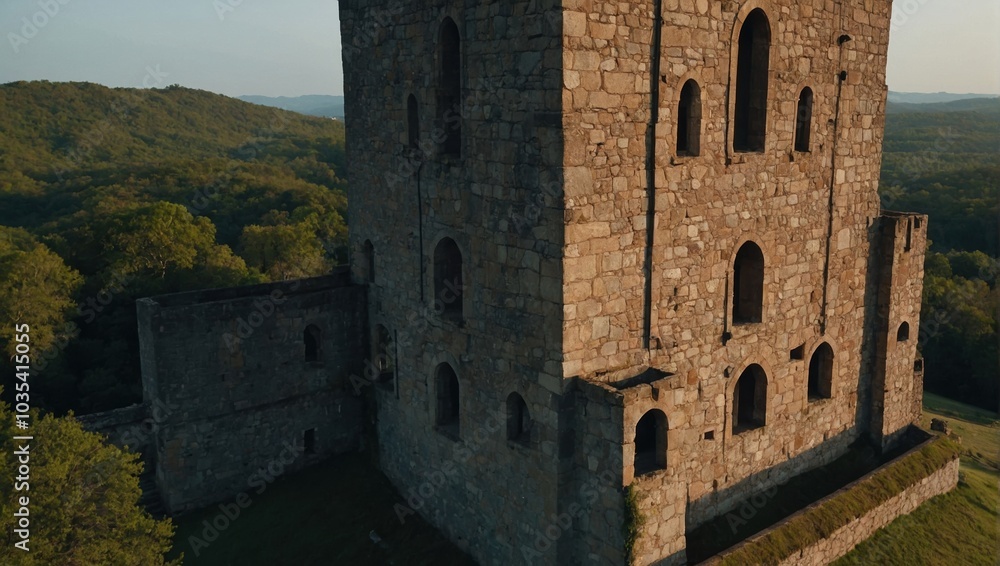 A charming archer tower in a vibrant natural setting A charming archer tower in a vibrant natural setting