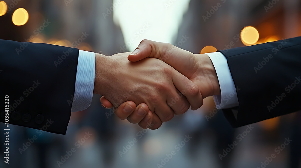 Two men shaking hands in a business setting Two men shaking hands in a business setting