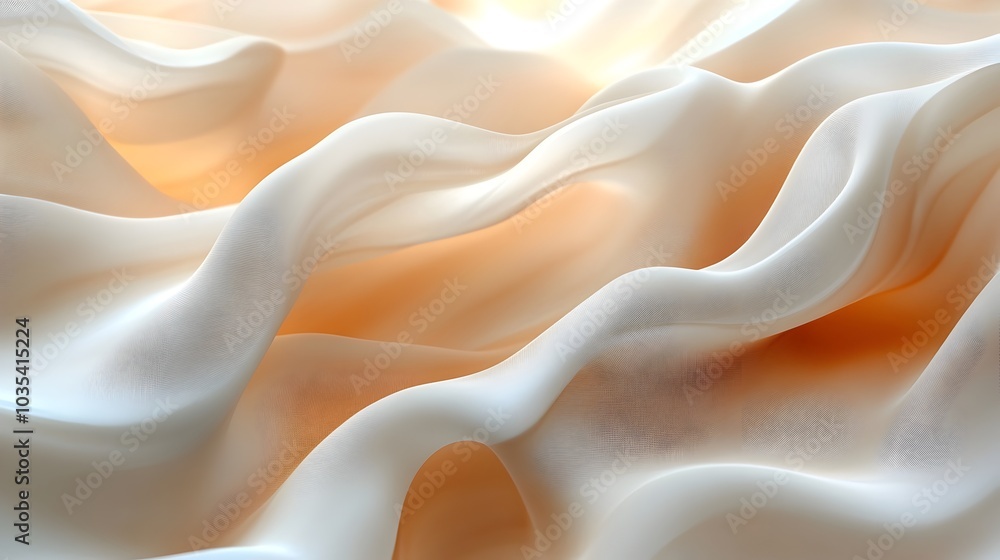 Luxurious Flowing Fabric with Elegant Curves and Soft Shimmering Glow Luxurious Flowing Fabric with Elegant Curves and Soft Shimmering Glow