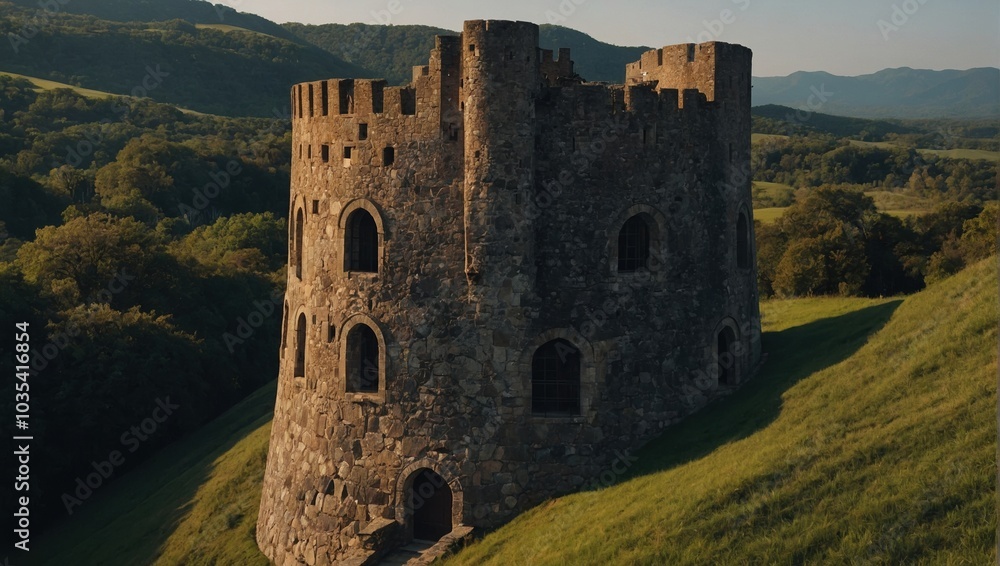 A charming archer tower surrounded by vibrant gardens enhances the beauty of the area A charming archer tower surrounded by vibrant gardens enhances the beauty of the area