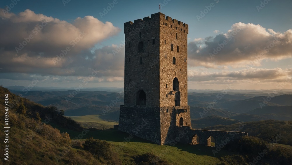 A charming archer tower surrounded by vibrant gardens is a sight to behold in springtime A charming archer tower surrounded by vibrant gardens is a sight to behold in springtime