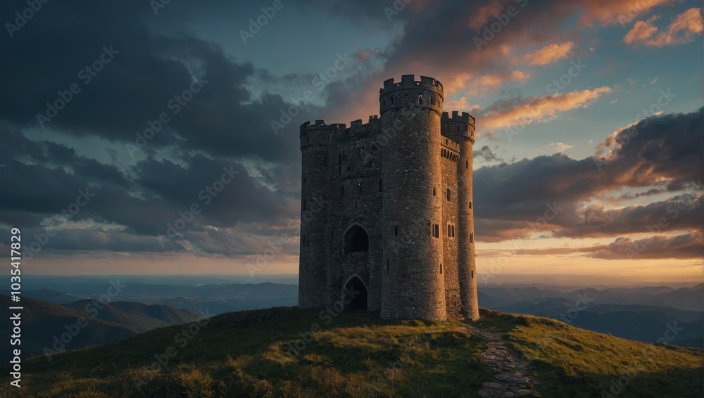 A delightful archer tower nestled in a serene meadow invites moments of peace A delightful archer tower nestled in a serene meadow invites moments of peace